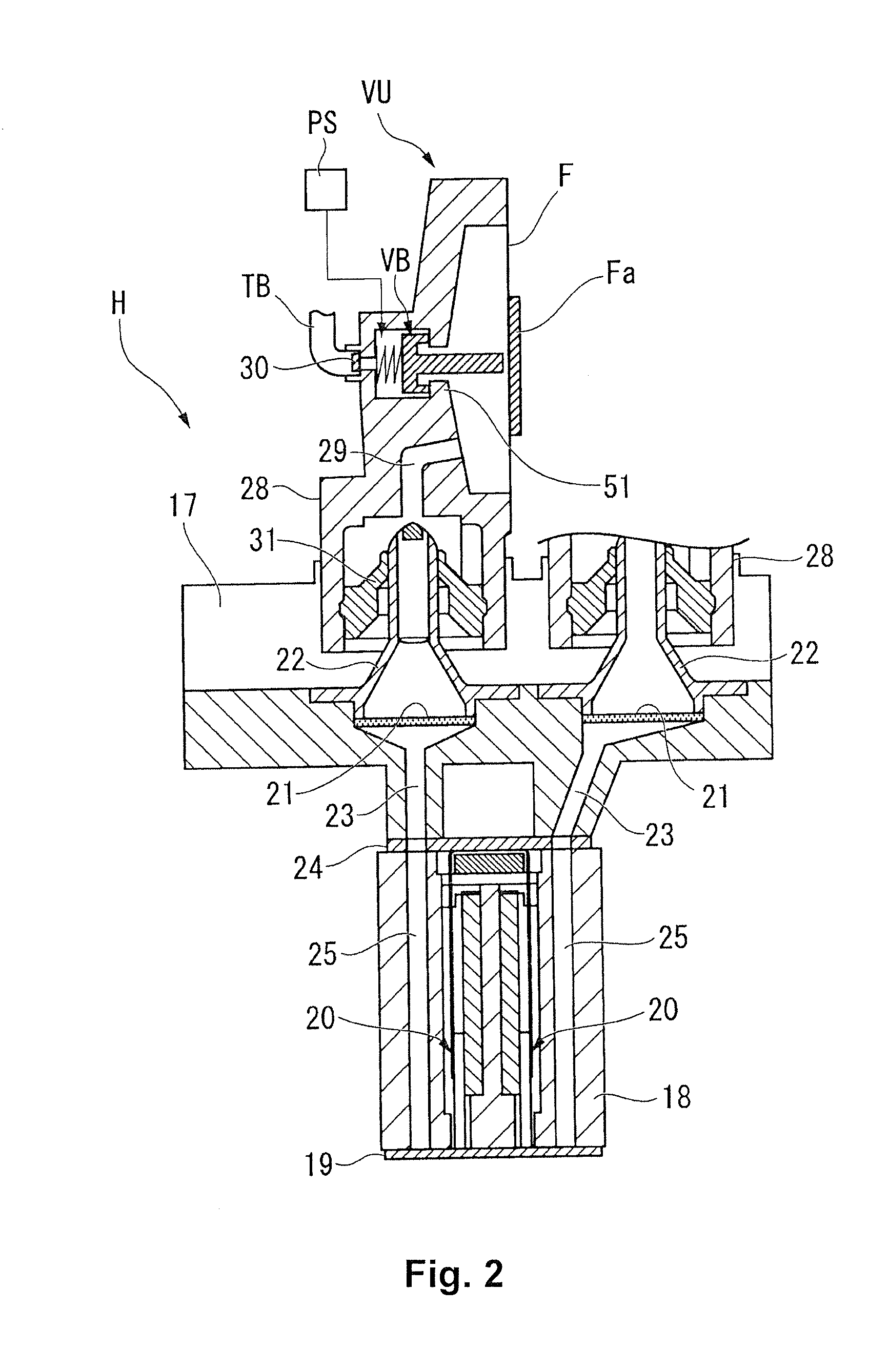 Liquid feed valve unit and liquid ejection device