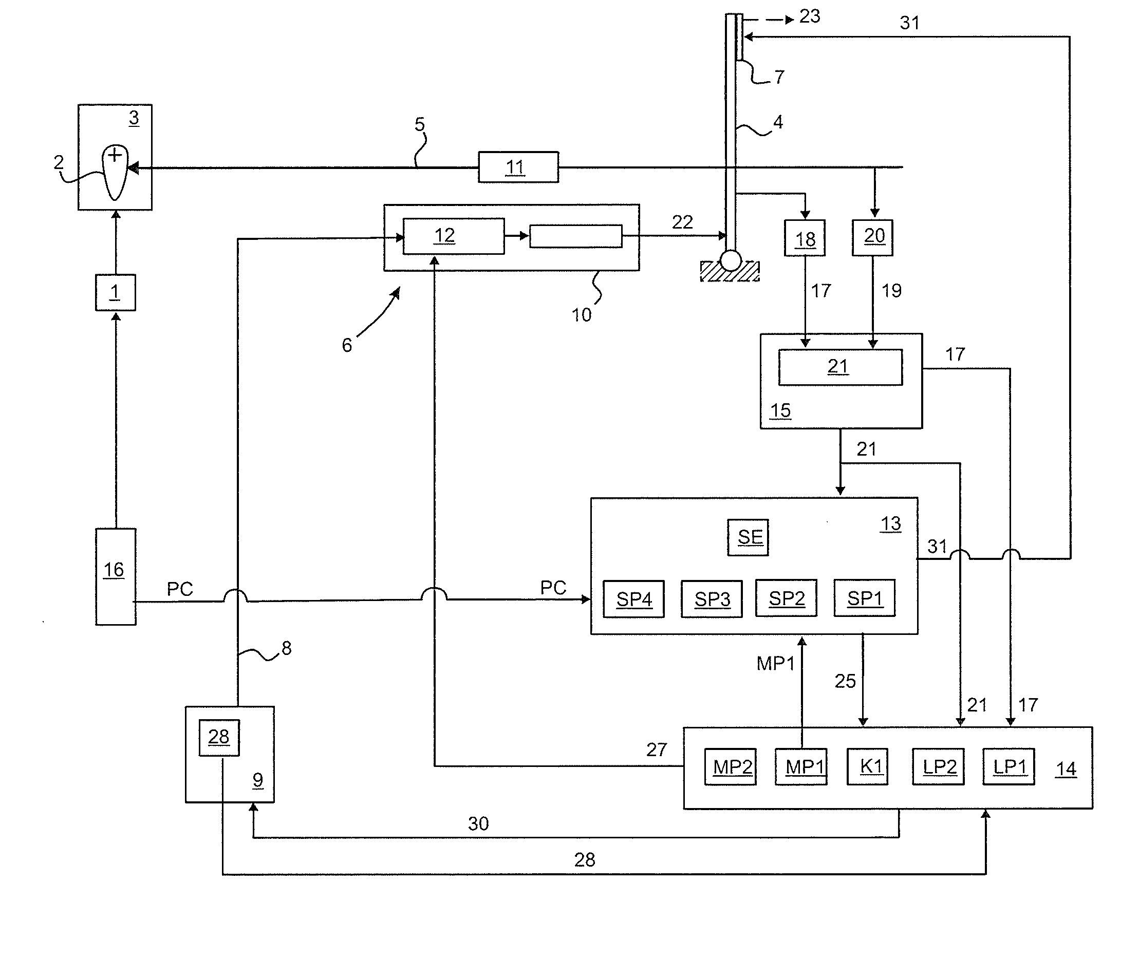 Device for warning a rotorcraft pilot by means of tactile signals and making use of a trim actuator connected to a flight control member