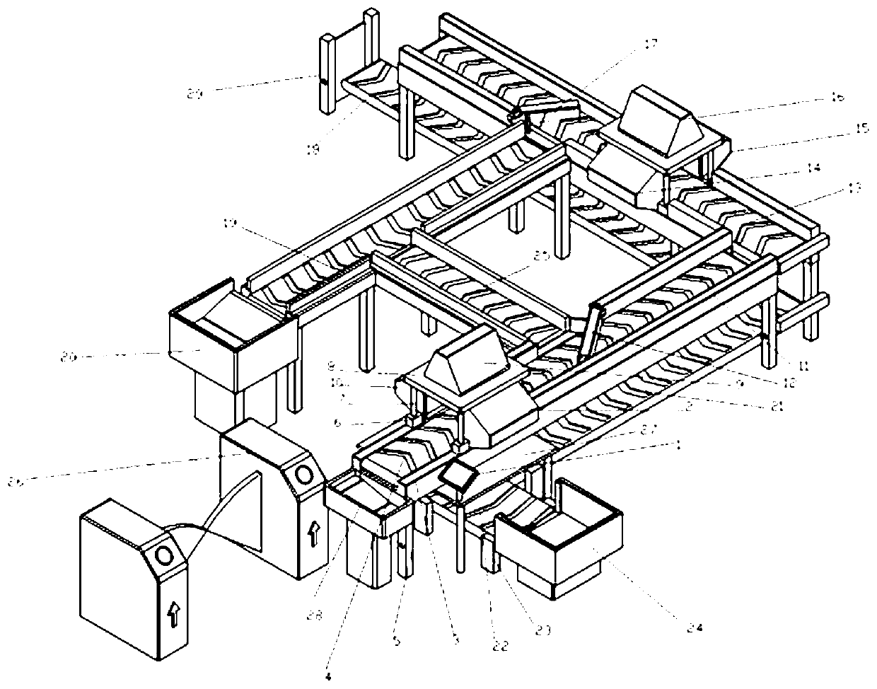 Automatic unmanned cashier assembly line