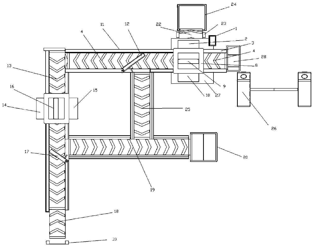 Automatic unmanned cashier assembly line