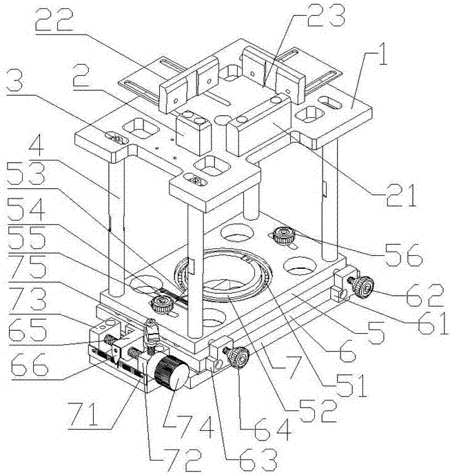 Secondary positioning fine adjusting device of piece stacker