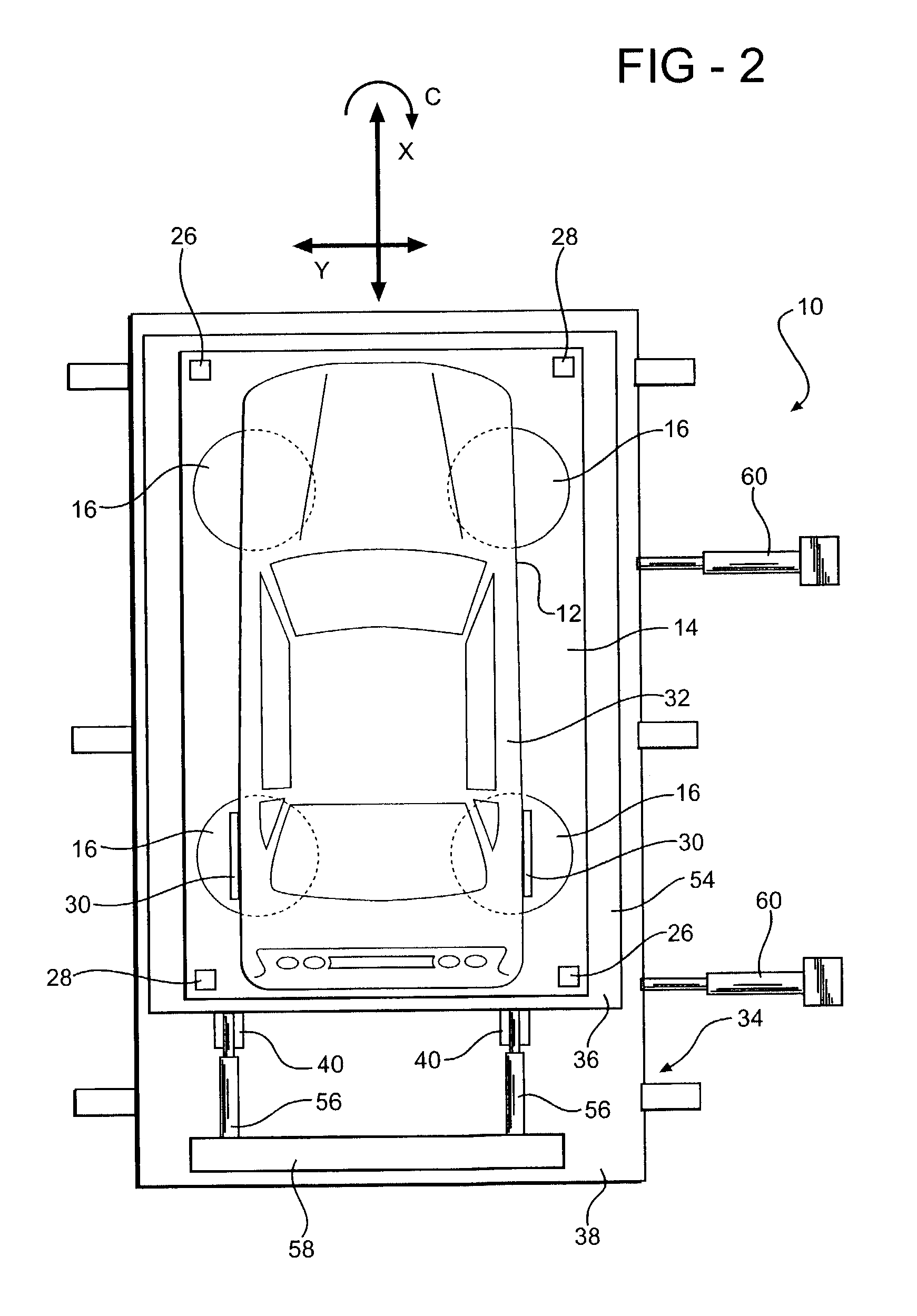 Vehicle testing apparatus for measuring a propensity of a vehicle to roll over