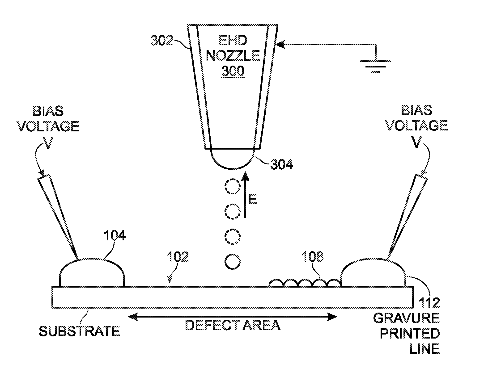 Electrohydrodynamic (EHD) Printing for the Defect Repair of Contact Printed Circuits