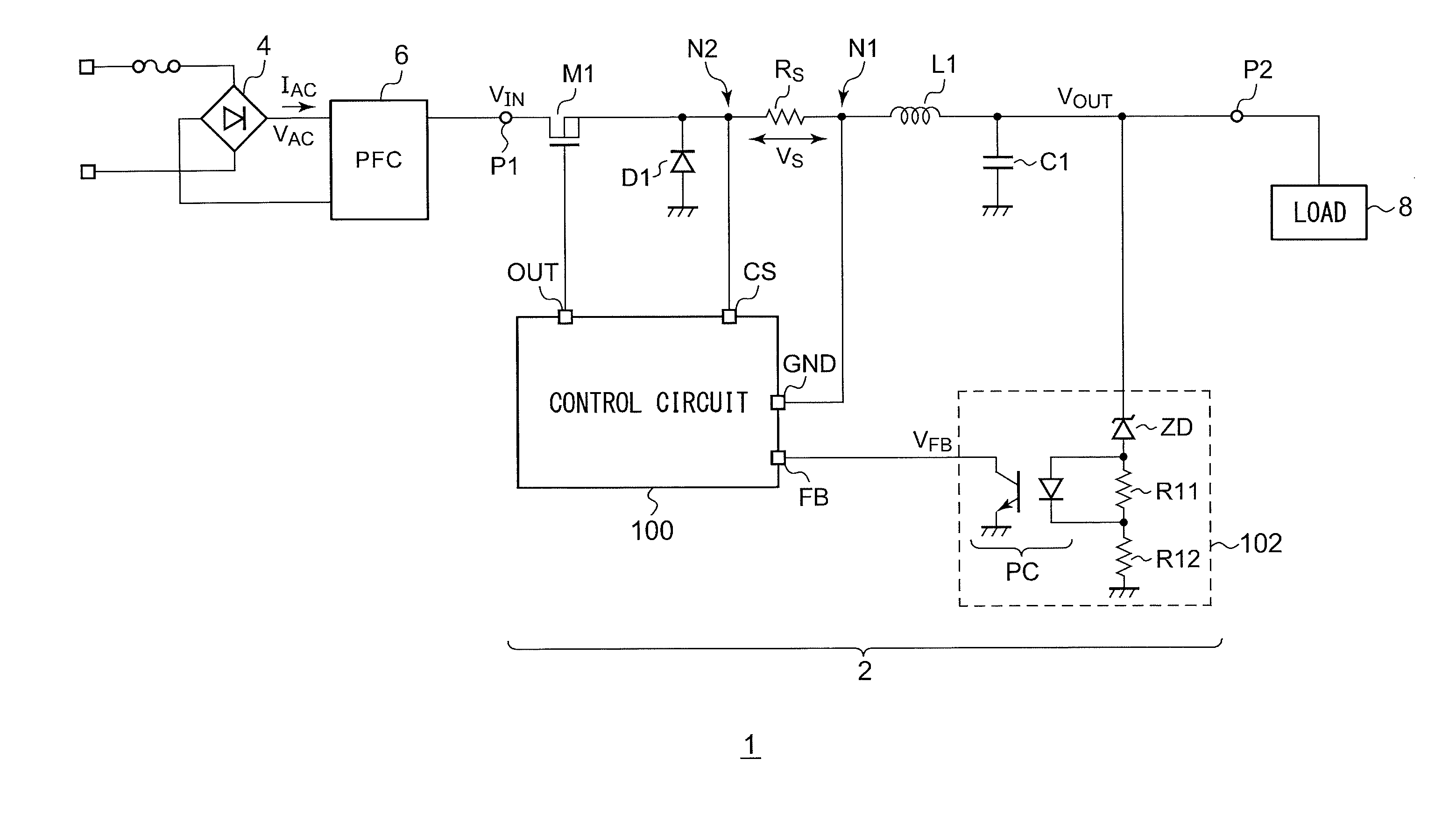 Step down switching regulator