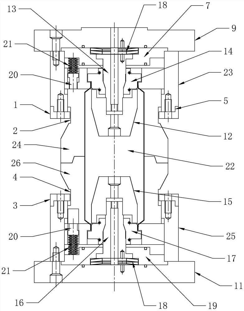 Self-demolding sealing and swelling water swelling mold of cup body