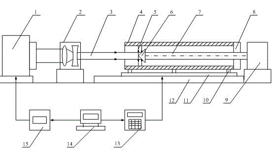 Method and device for strengthening inner wall of middle-small diameter long tube through laser shot blasting