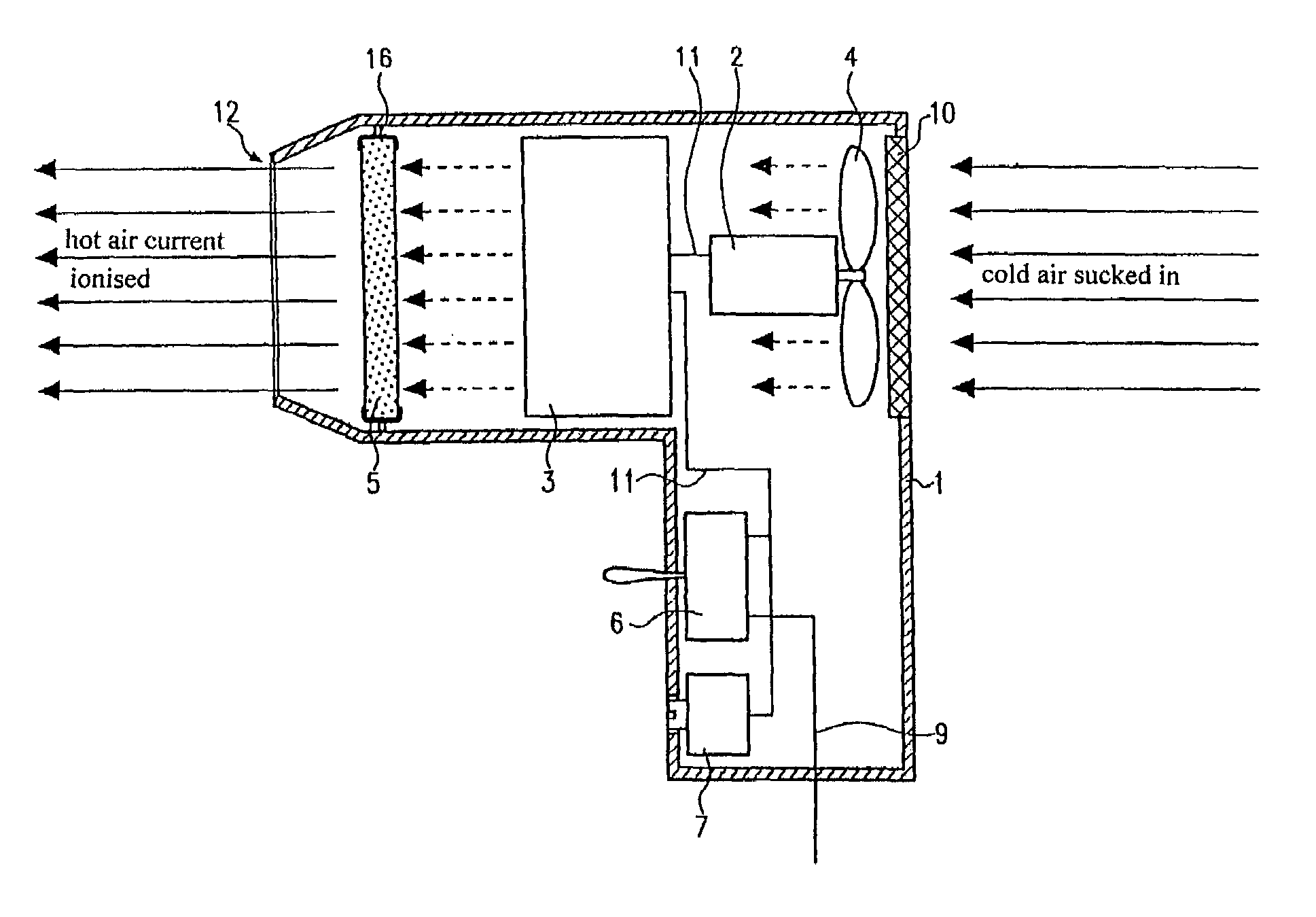 Therapy device for local treatment of colds