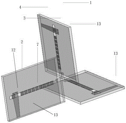 Microstrip feed capacitor loading tri-polarized slot antenna