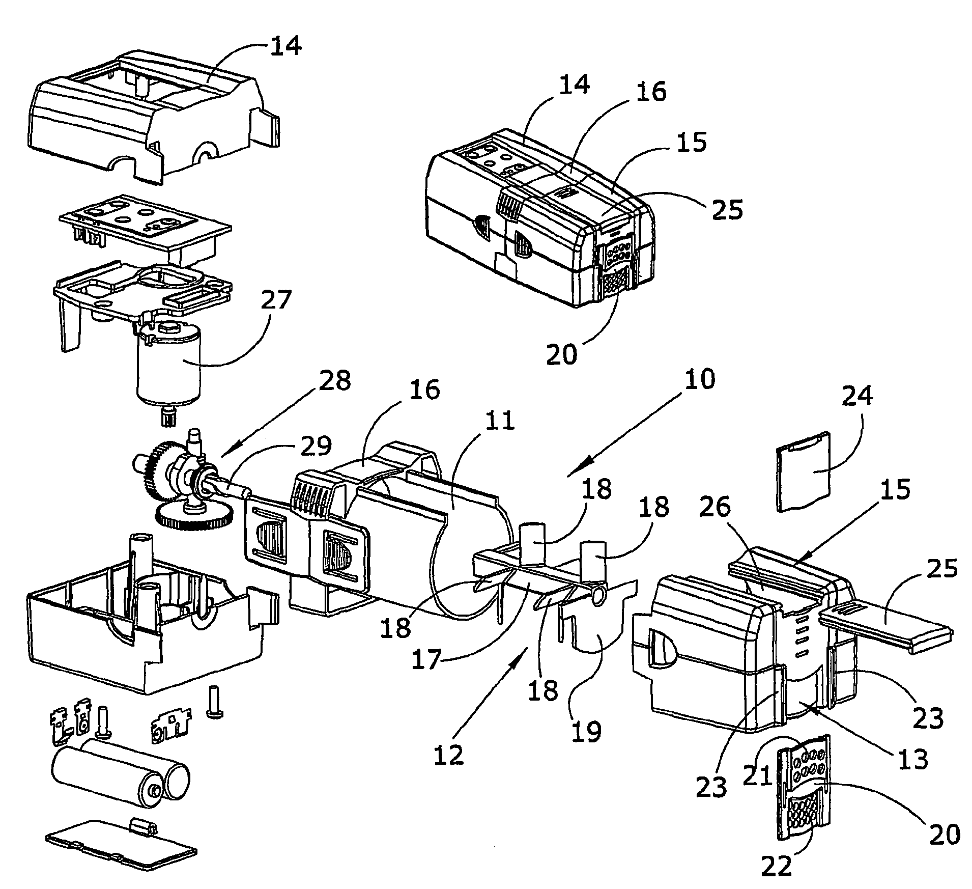 Food dispensing device, in particular for aquariums