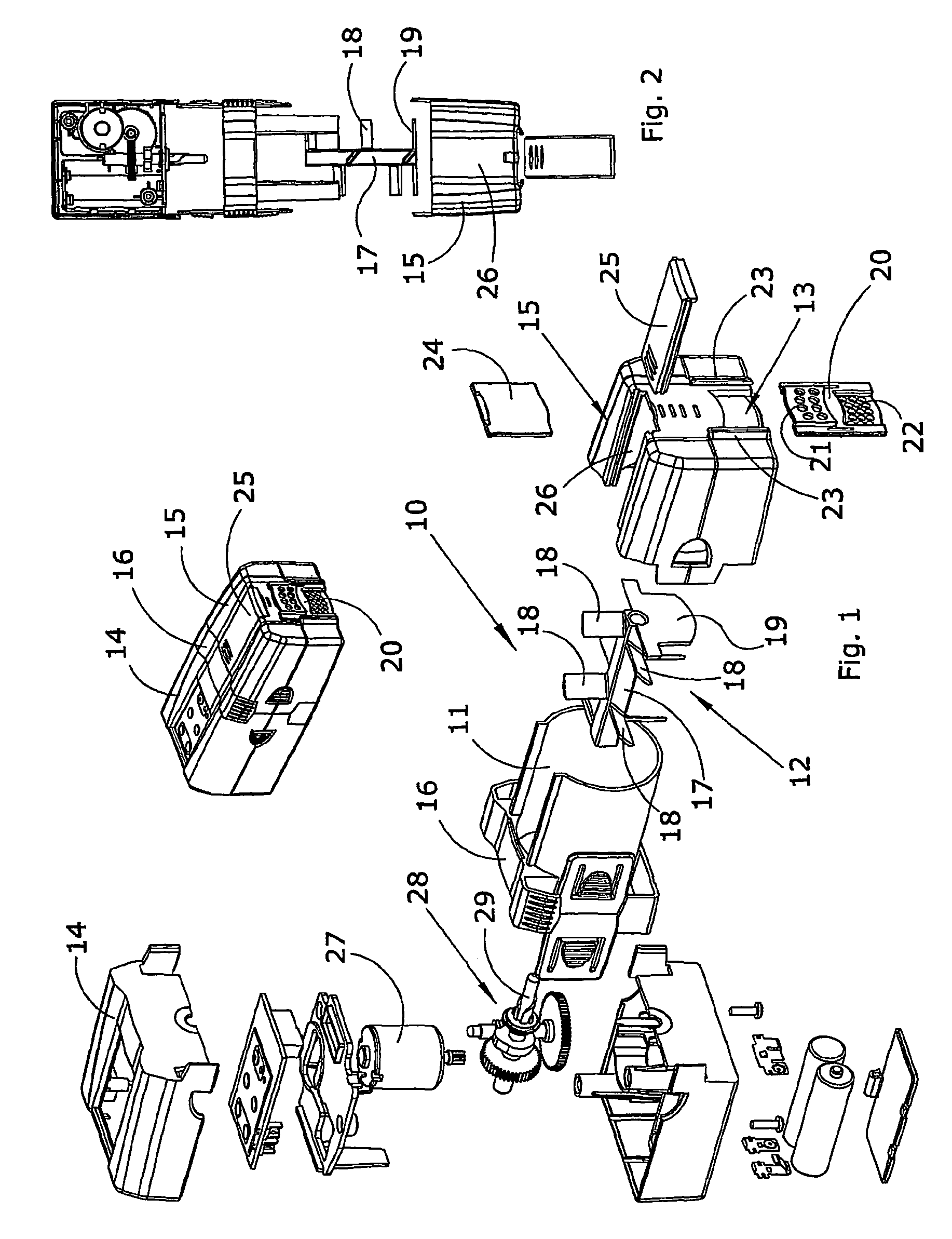 Food dispensing device, in particular for aquariums