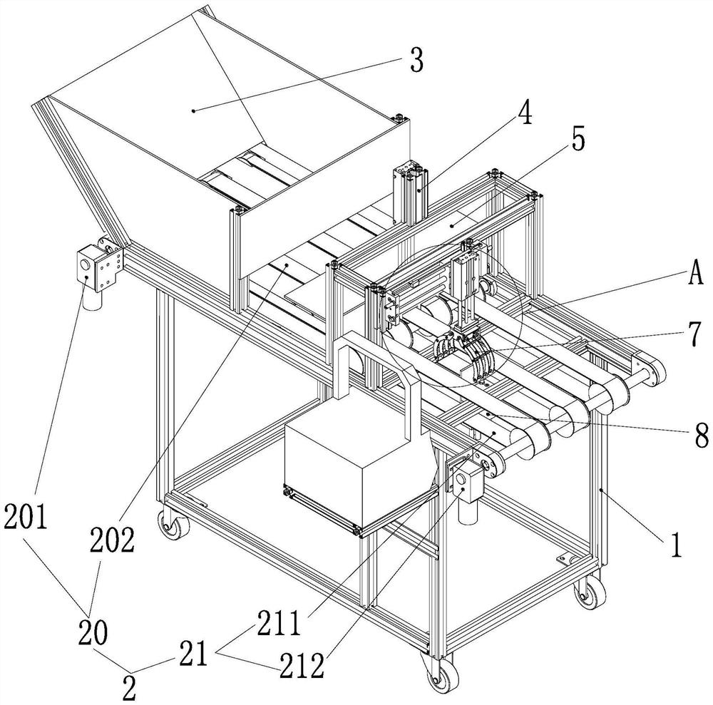 Leaf vegetable split charging and strapping machine