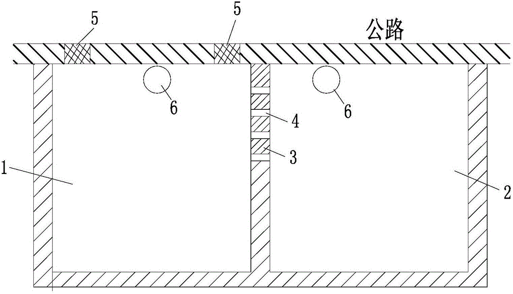 Water storage structure of urban runoff unit