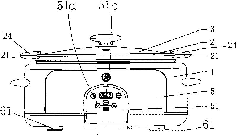 Slow cooker with touch control structure