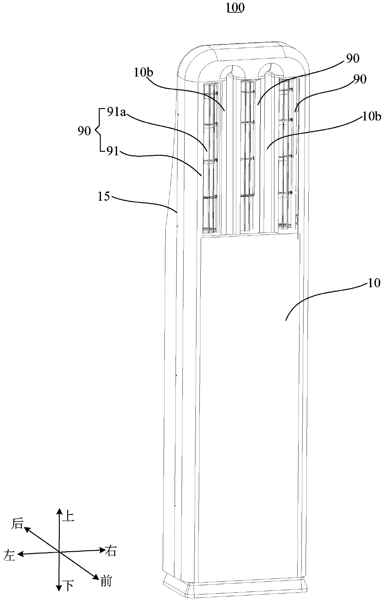 Air conditioner cabinet, air conditioner and air outlet control method for air conditioner cabinet