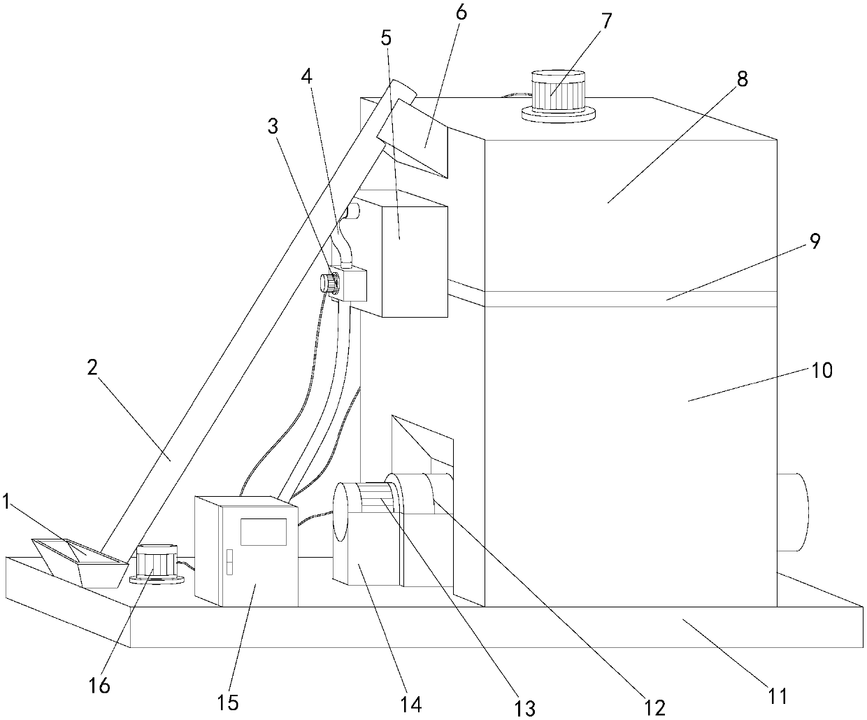 Novel integrated fish forage granule production device