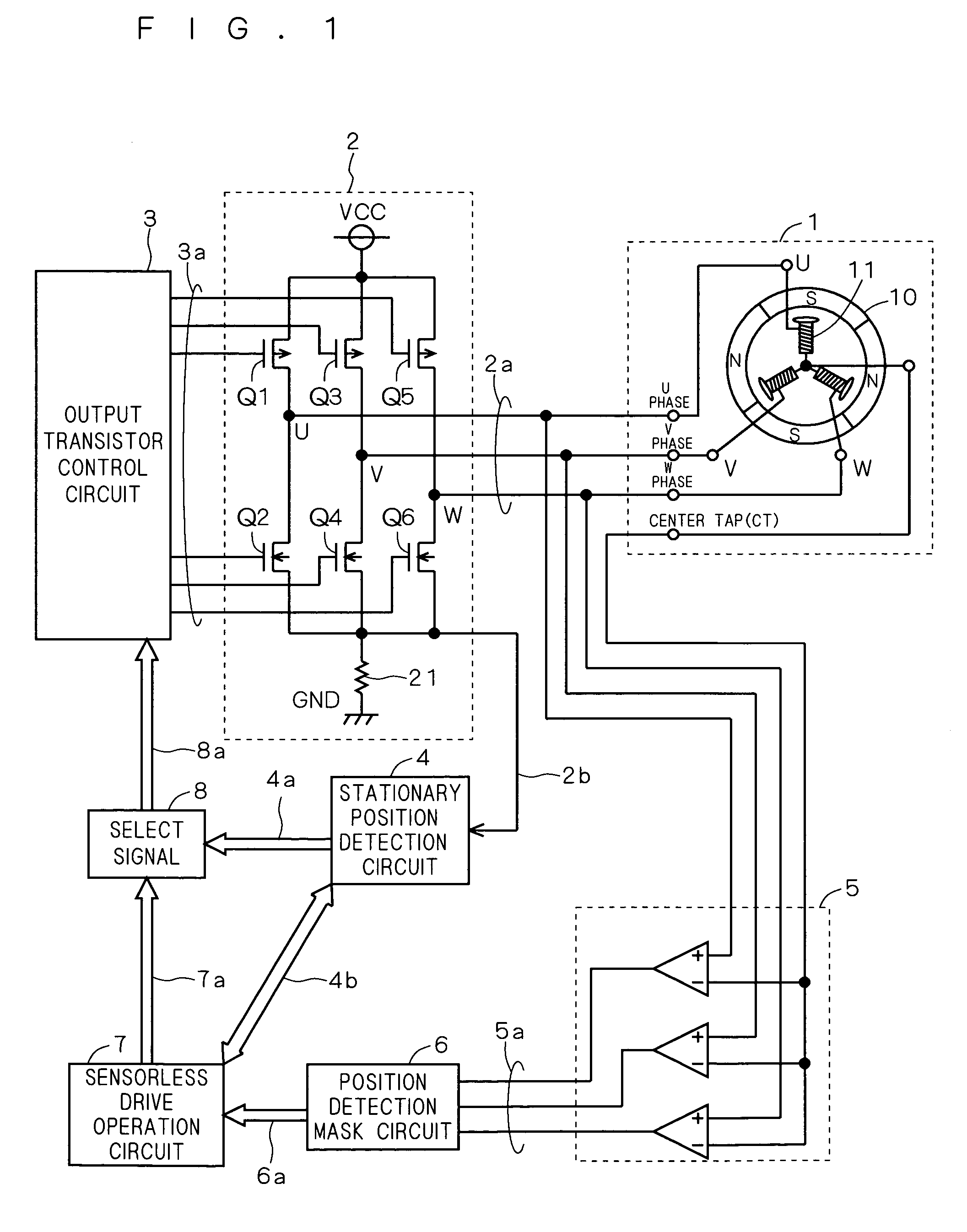 Stationary position detection circuit and motor drive circuit