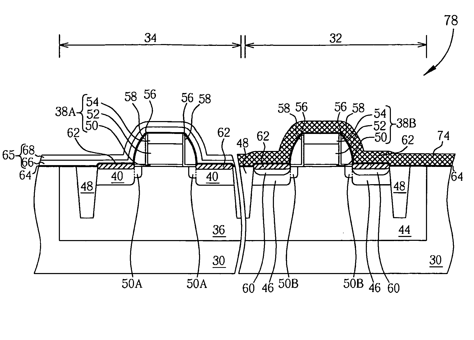 CMOS transistor and the method for manufacturing the same