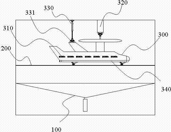 Prostration type watch-film system and implementation method thereof