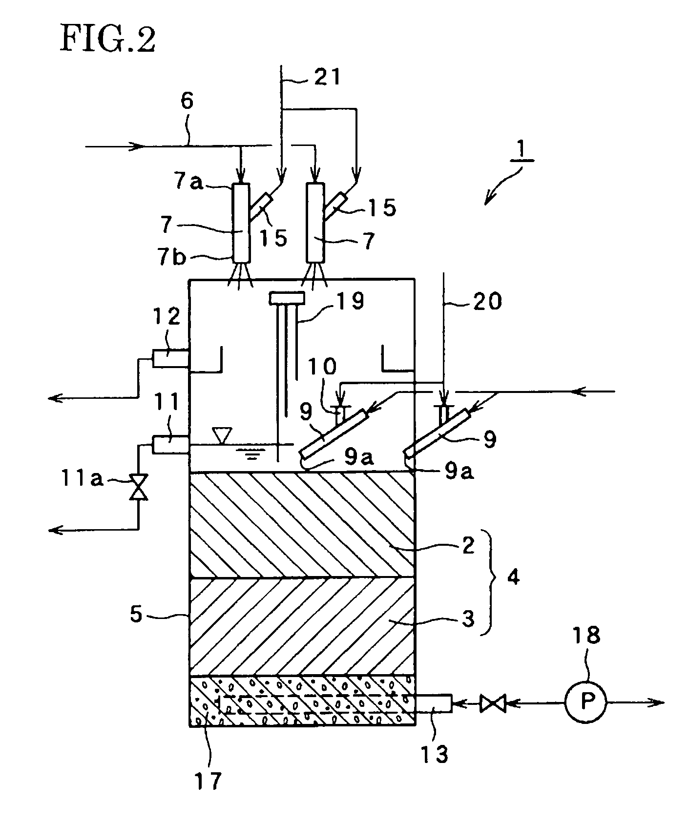 Water treatment apparatus and a method for cleaning a filter layer of a water treatment apparatus