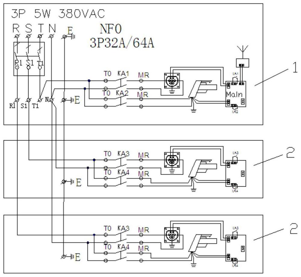 Multi-parking-space alternating current charging centralized control system