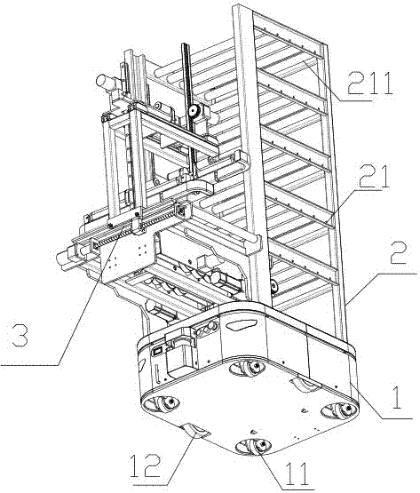 Automatic material taking machine for storage