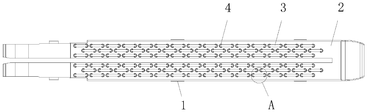 Anti-skidding microscopic anastomosis assembly guide staple tank