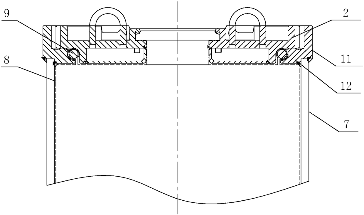 Segregating unit filter bag upper fixing device for preventing material residues