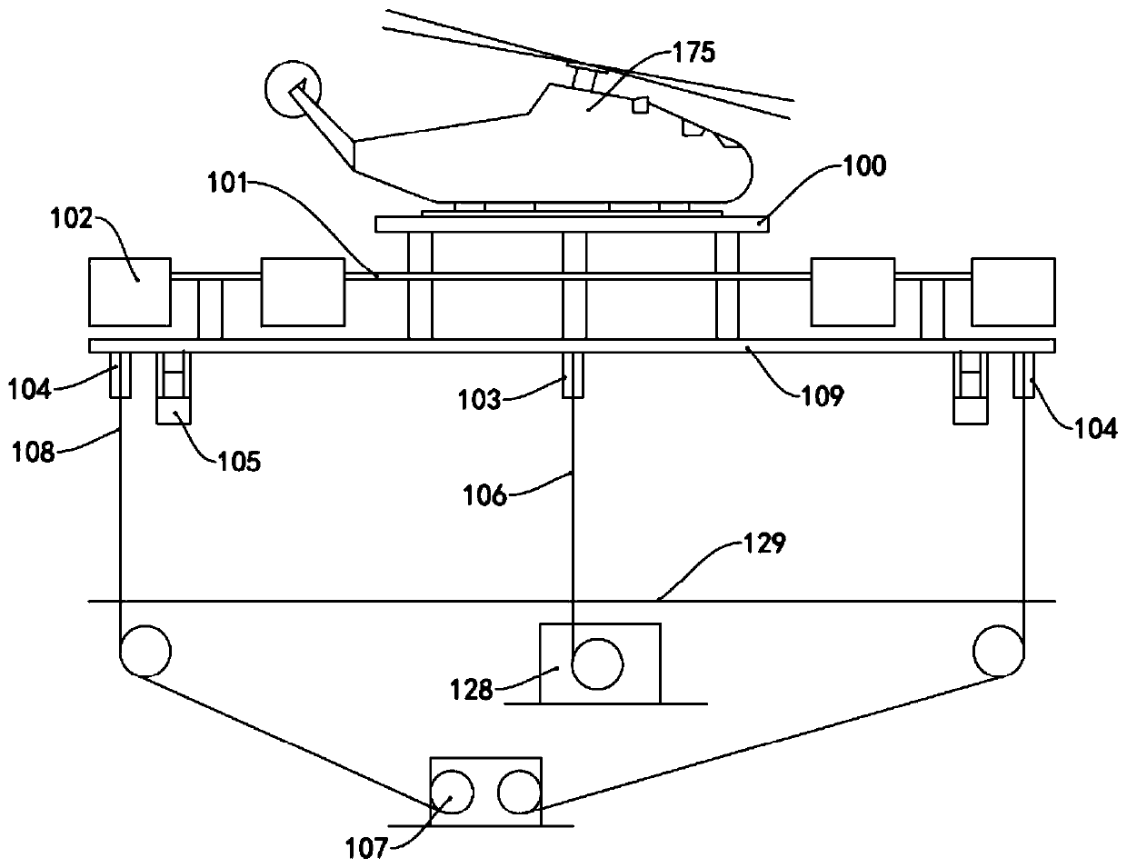 Landing device for vertical take-off and landing aircraft and ship