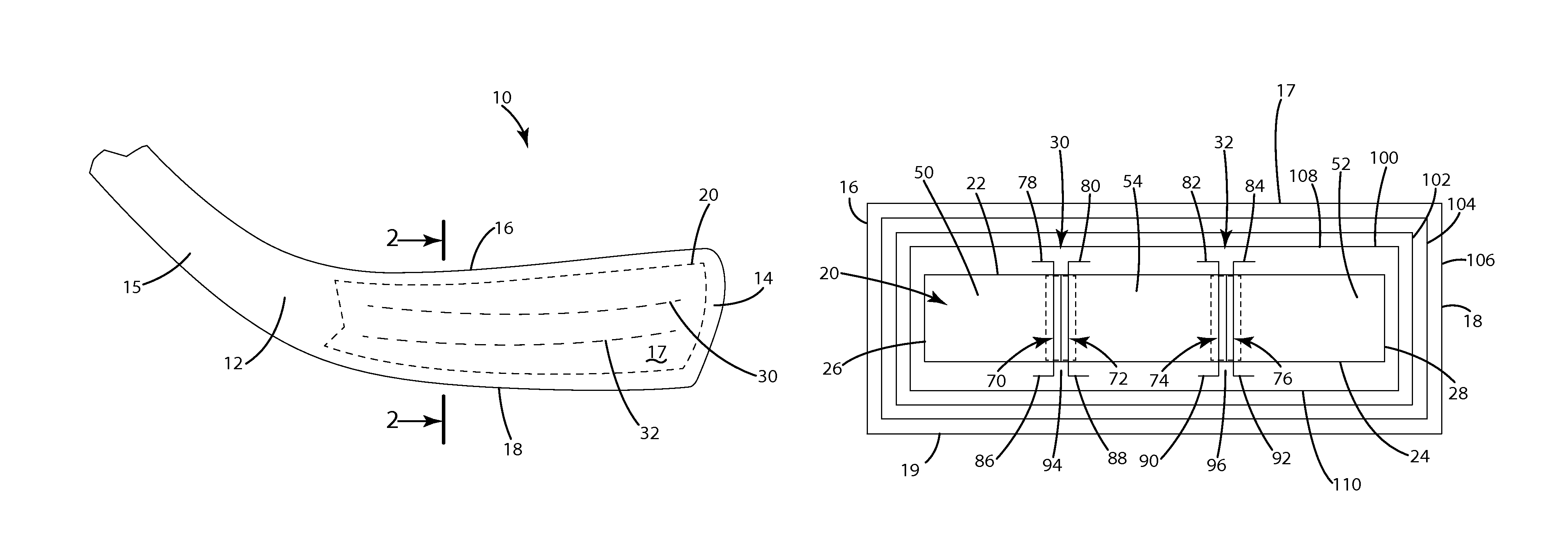 I-beam construction in a hockey blade core