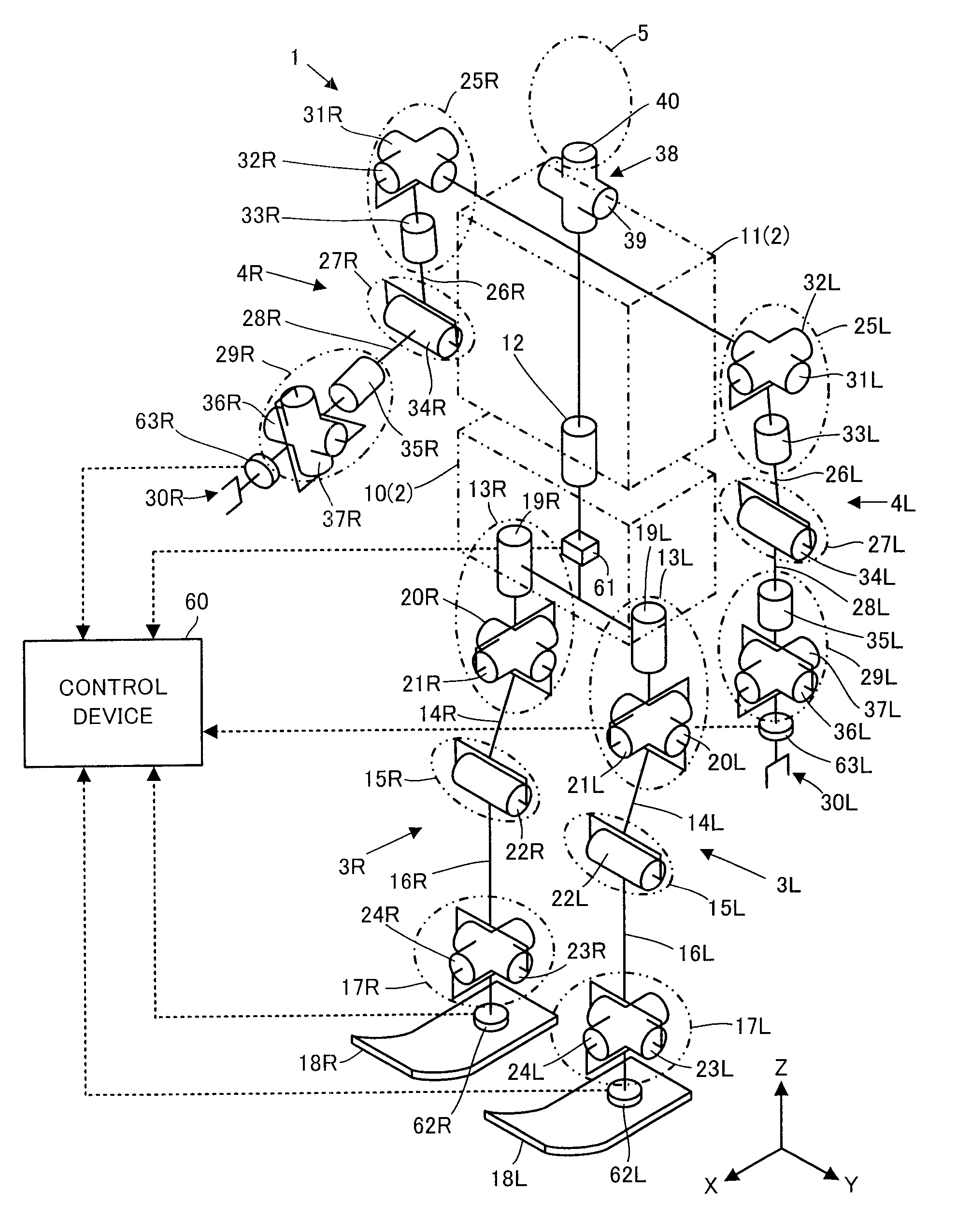 Control device for mobile robot