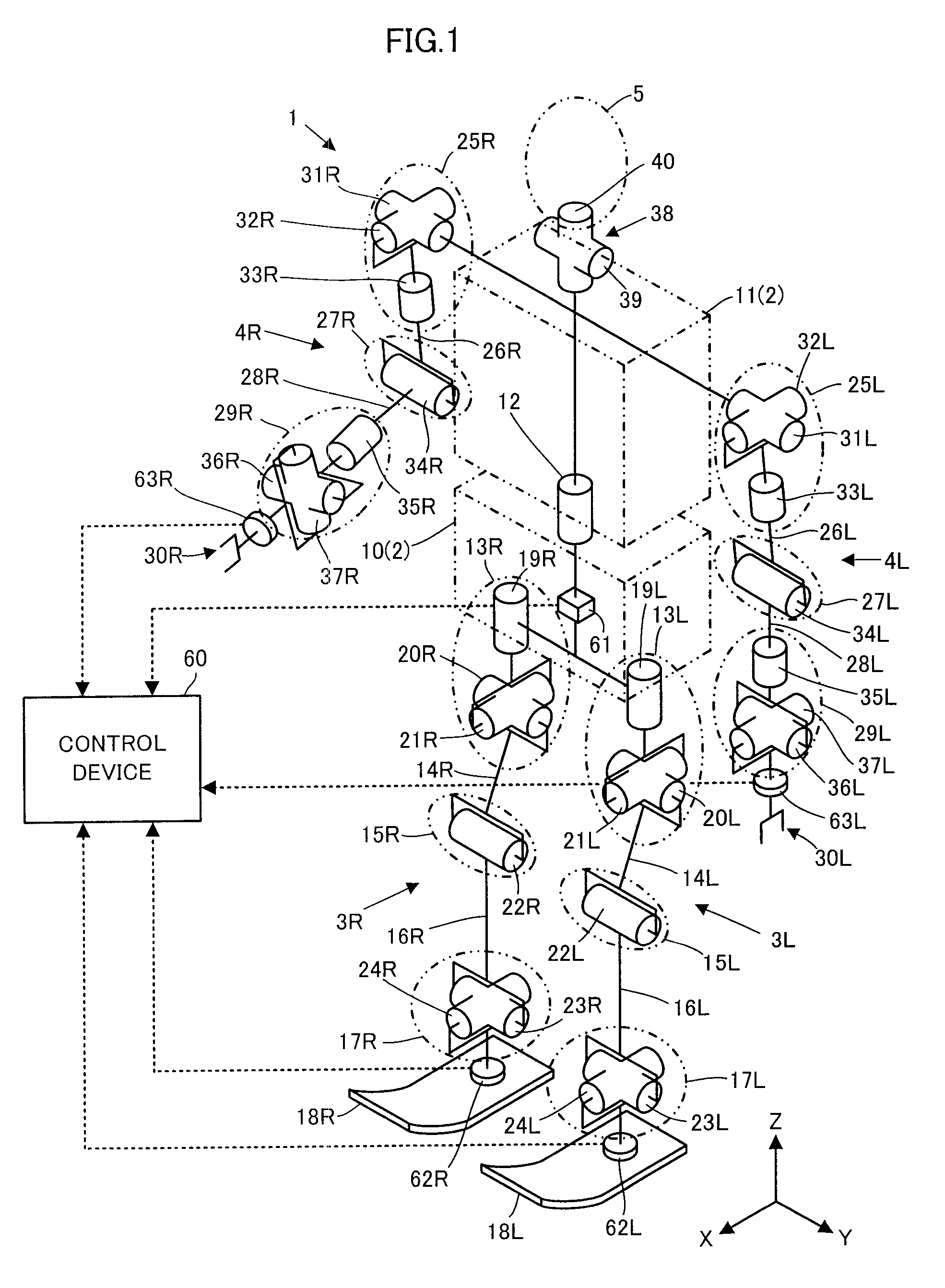 Control device for mobile robot