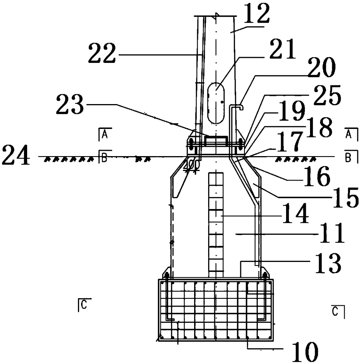 Iron tower steel pile underground communication machine room