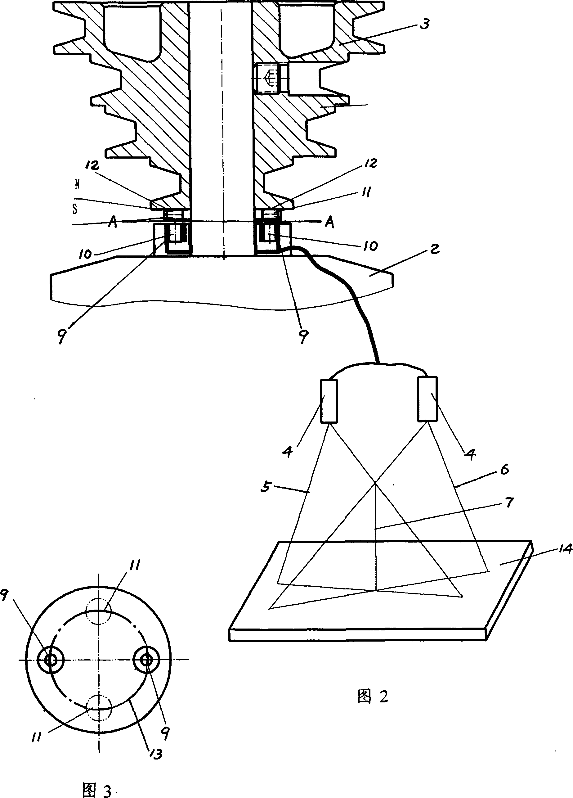 Self-electricity-generating laser positioning device of aperture processing machine