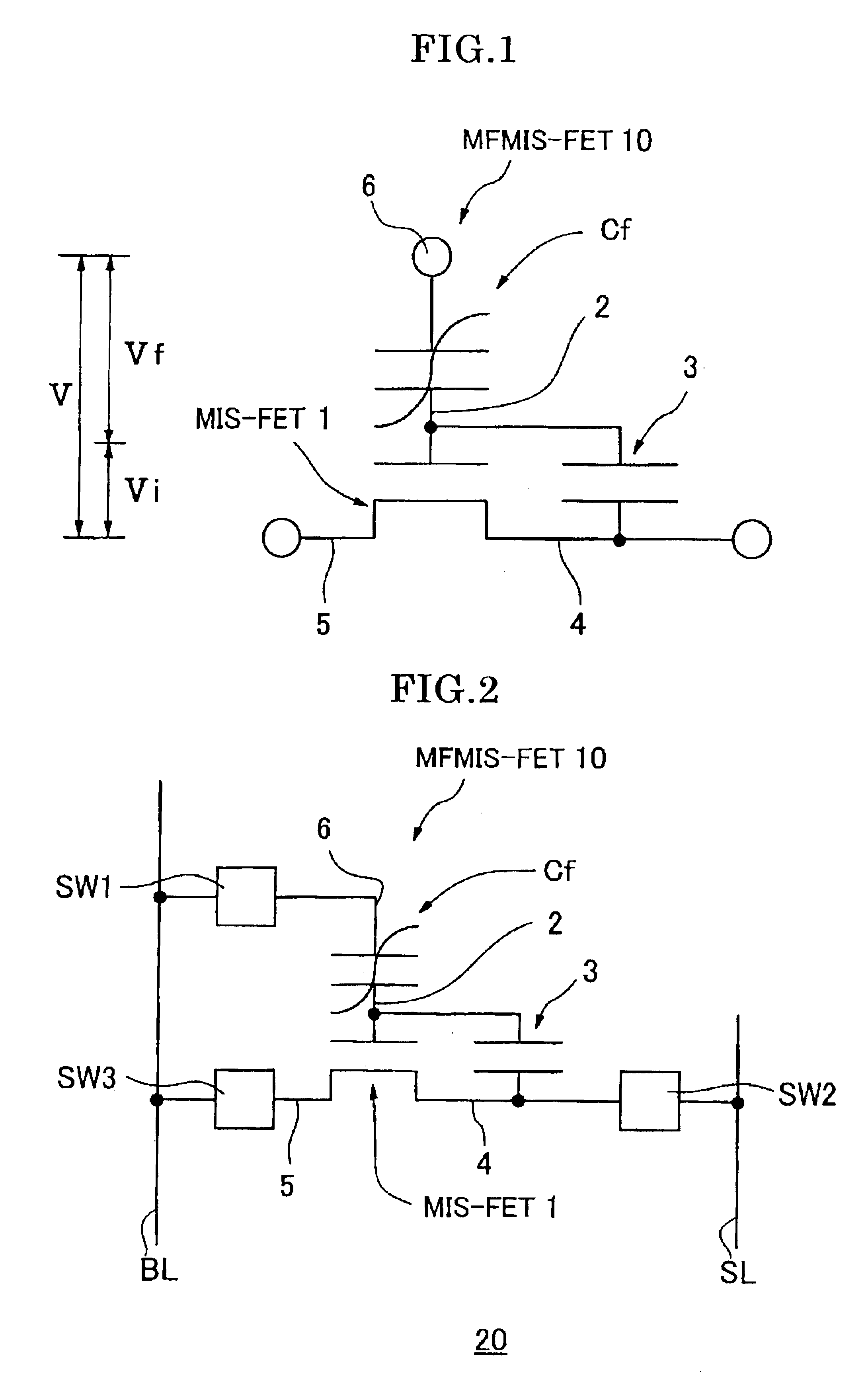 Ferroelectric non-volatile memory device having integral capacitor and gate electrode, and driving method of a ferroelectric non-volatile memory device