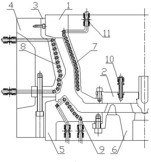 Spinning wheel intensive-cooling die