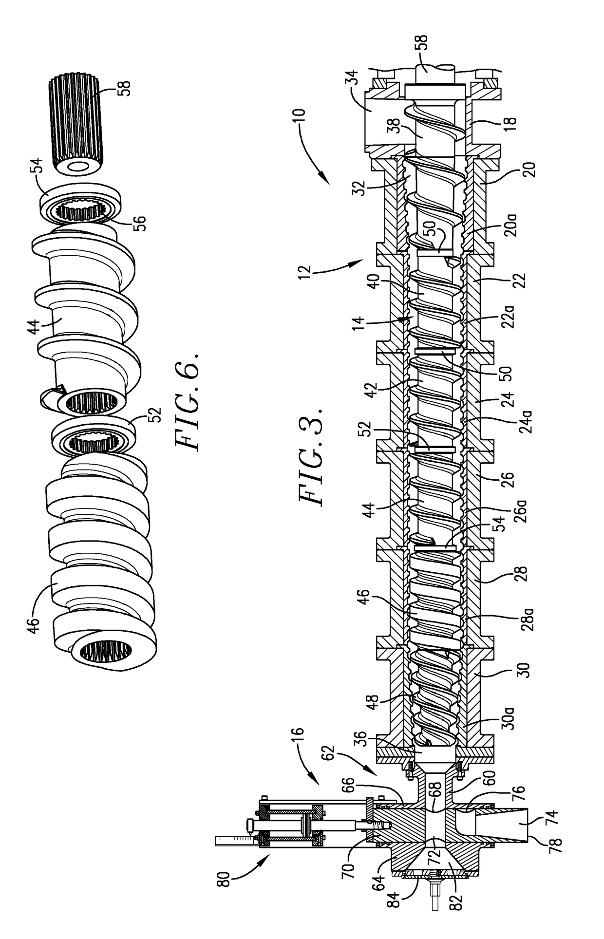 High specific mechanical energy extrusion screw assembly