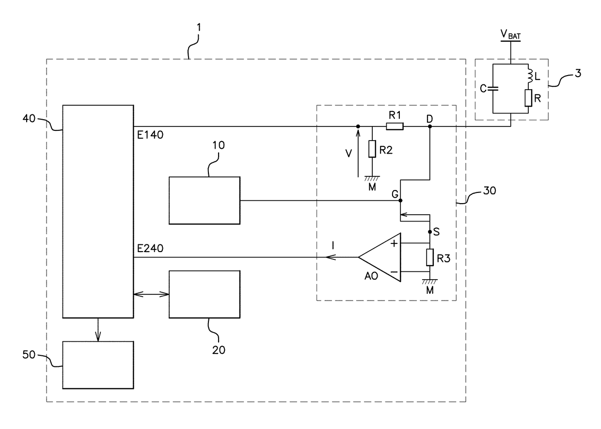 Method for controlling the voltage of an apparatus fitted in a motor vehicle