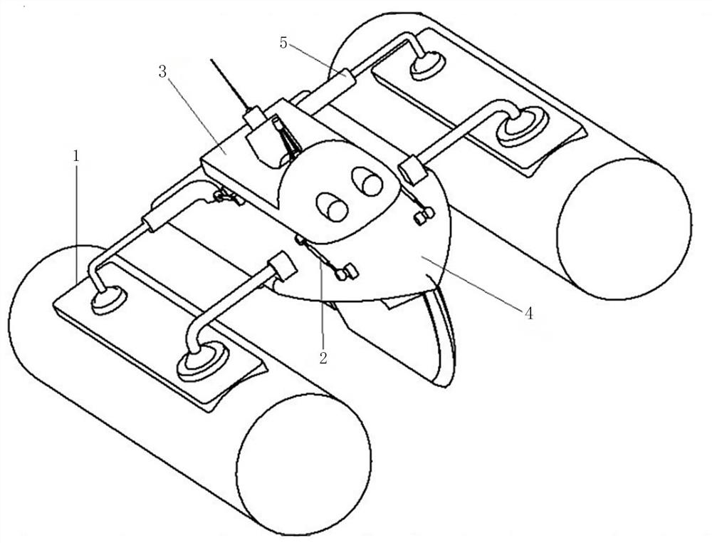 A flexible catamaran unmanned boat with adjustable attitude