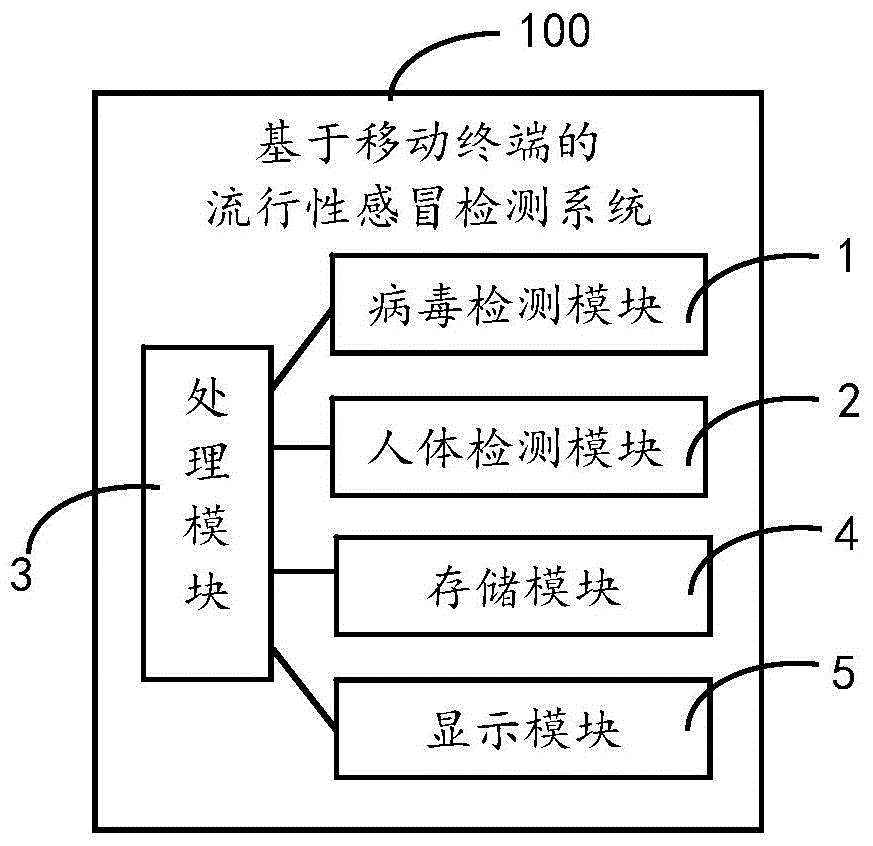 Influenza detecting system and method based on mobile terminal