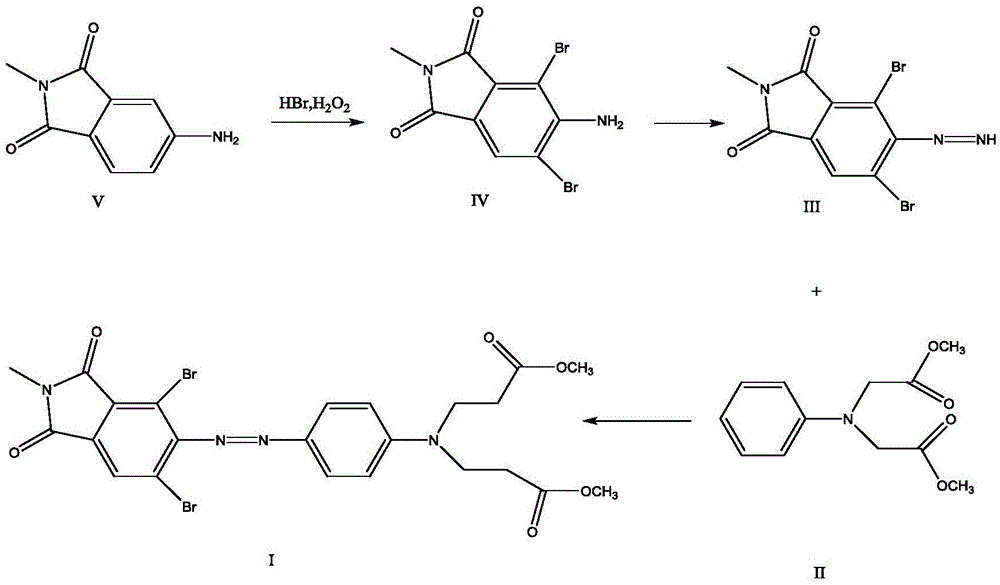 Orange disperse dye monomeric compound and preparation method and application thereof