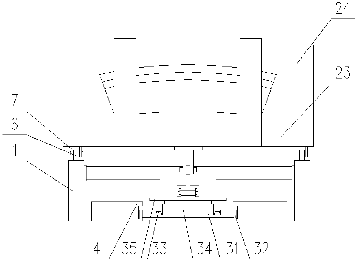 Segment capping module flipping device for subway tunnel