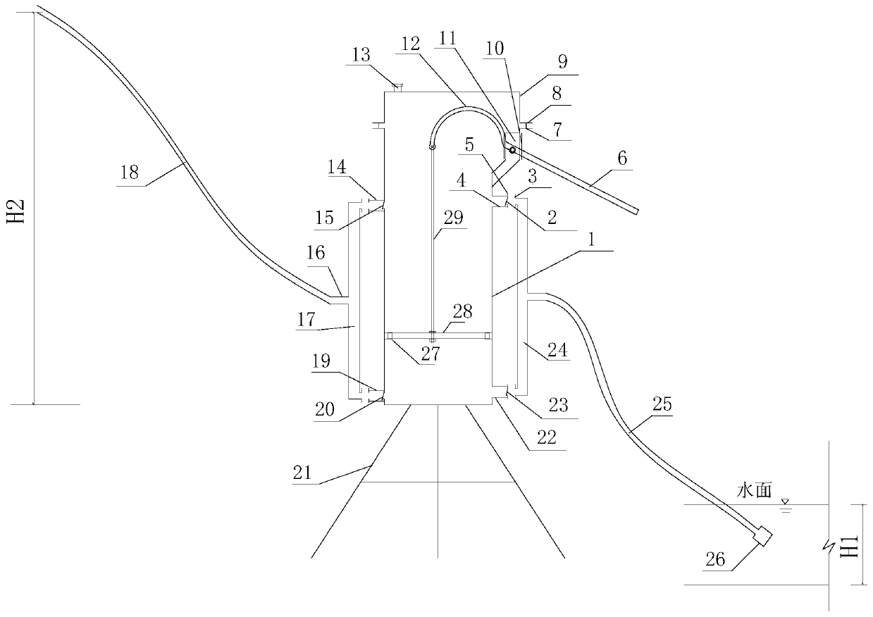 Small agricultural water lifting device capable of realizing sealed type two-way water absorption and two-way continuous water supply