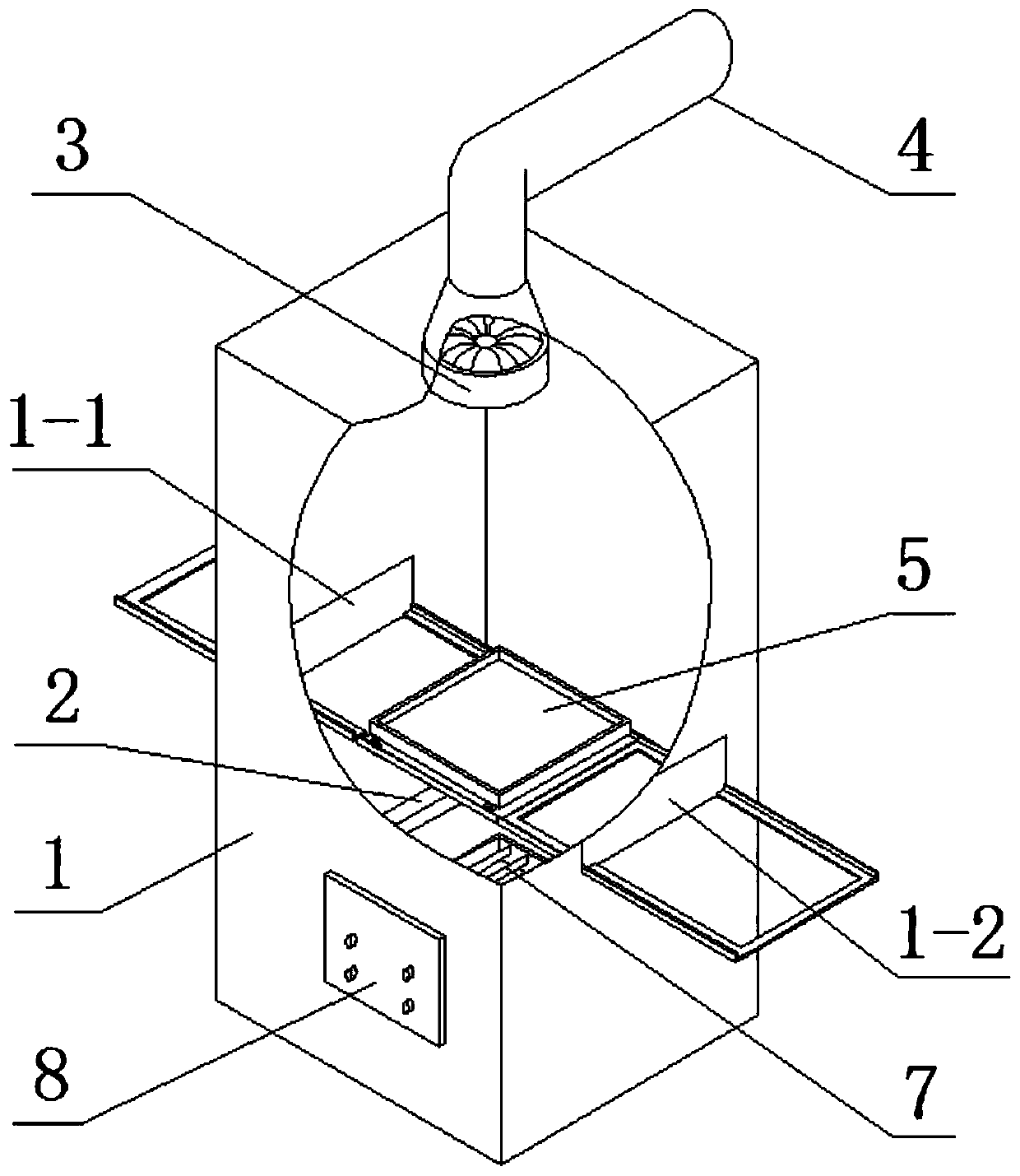 A weight-reducing self-draining traditional Chinese medicine dryer