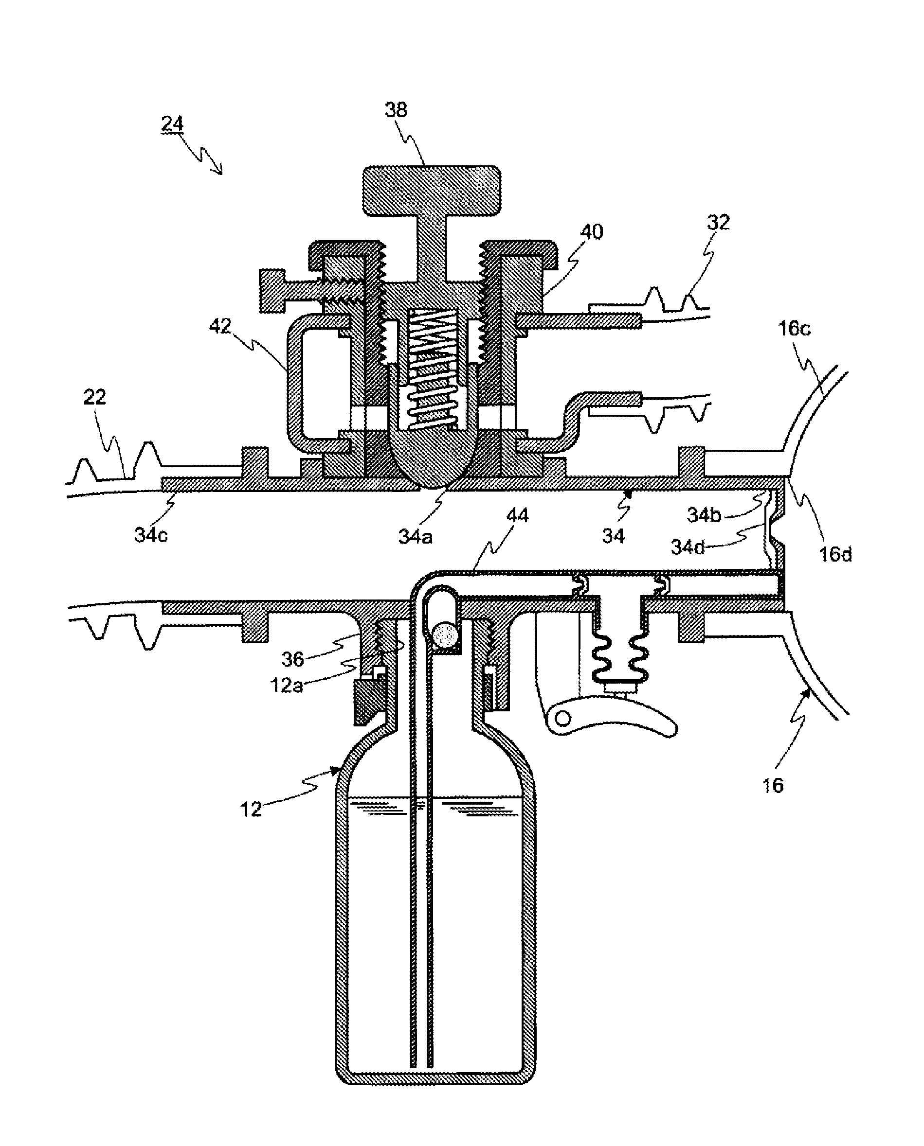 Anesthetic inhalation aid device and attachment used for the same