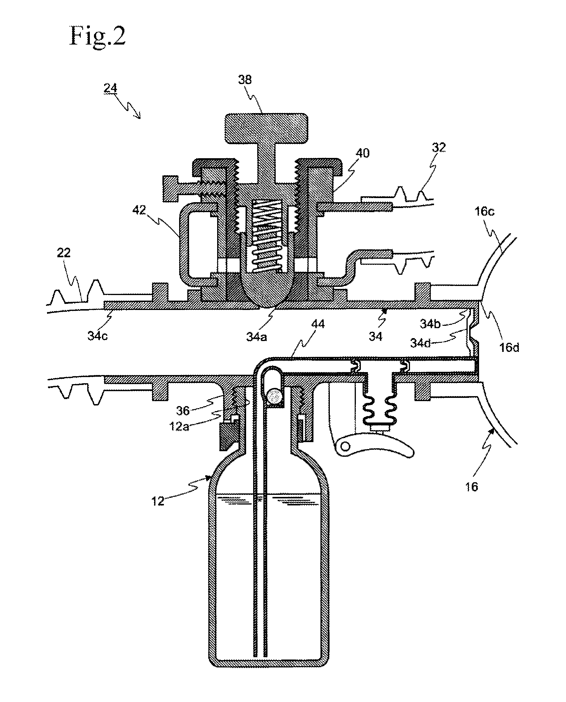 Anesthetic inhalation aid device and attachment used for the same