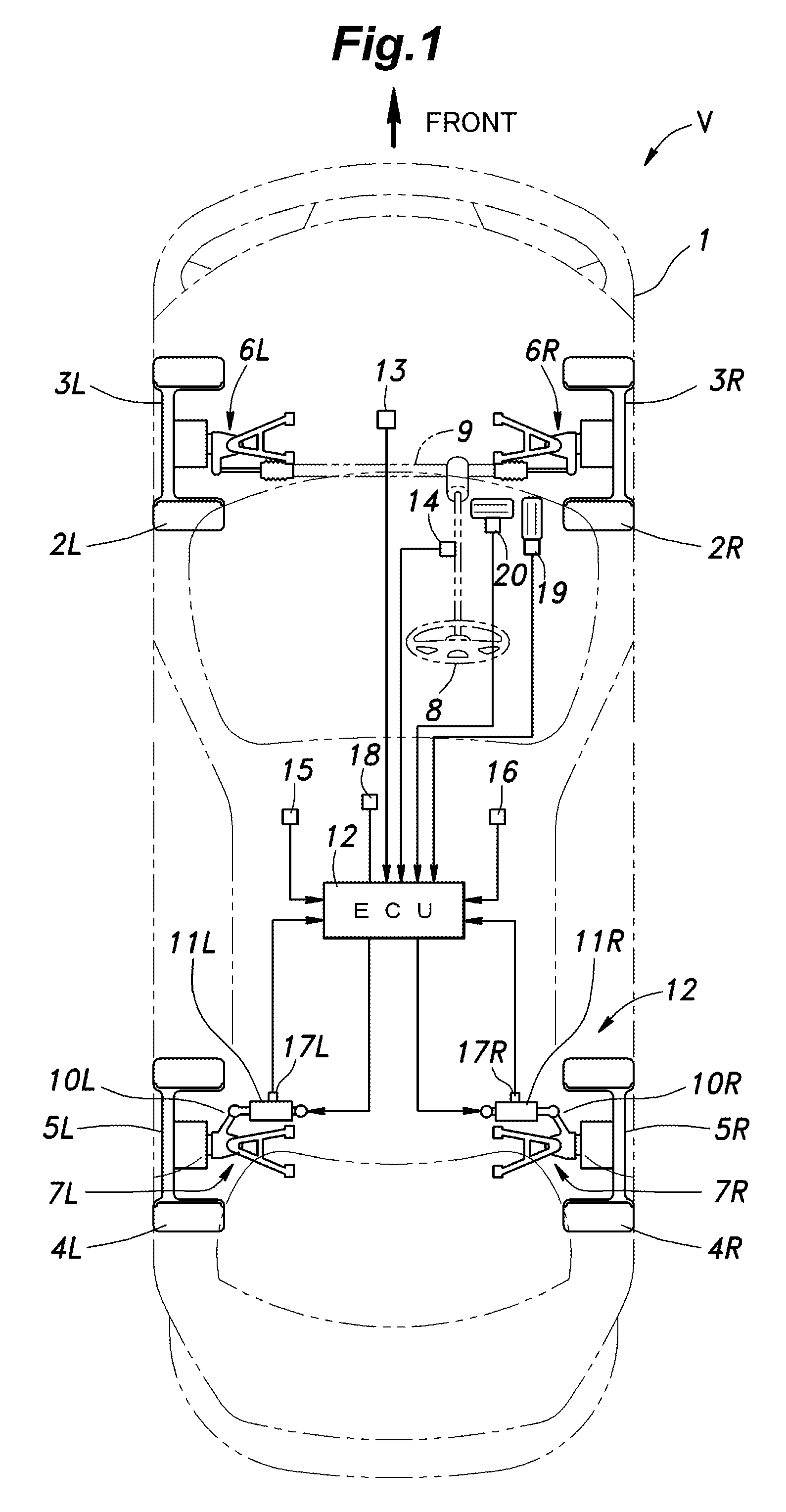 Rear wheel toe angle control system for a vehicle