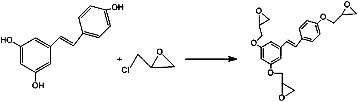 Resveratrol based flame retardance epoxy resin and preparation method thereof