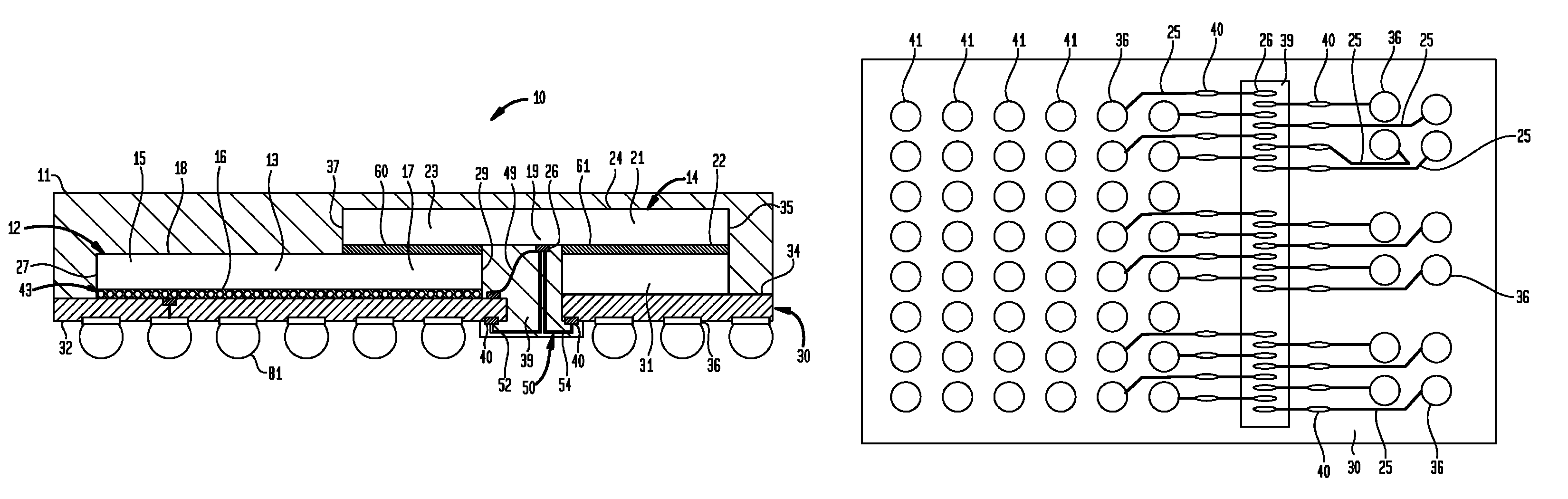 Flip-chip, face-up and face-down wirebond combination package