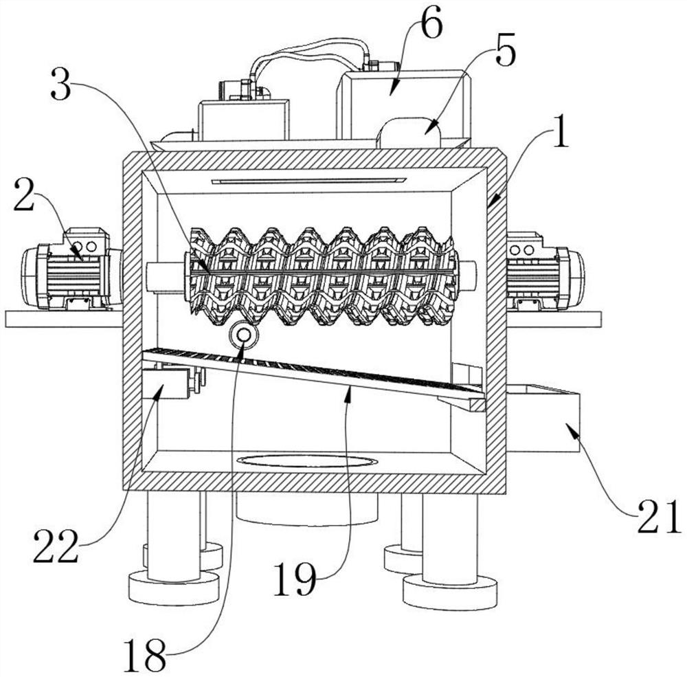 Dust-removal-based water conservancy project stone crushing device