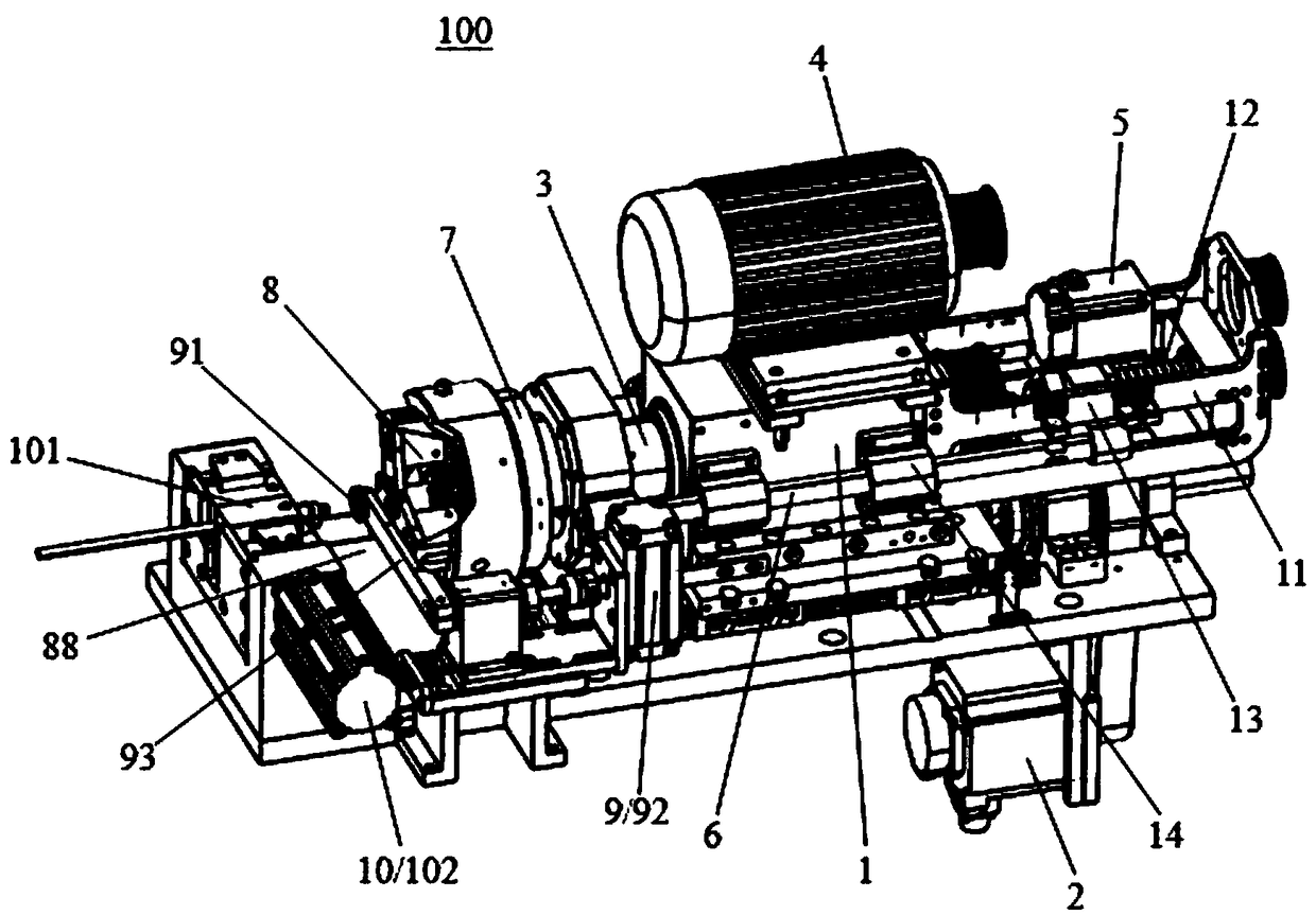 Double guiding rod pushing type rotary grooving machine